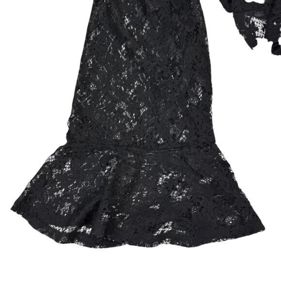 Torrid Lace Peplum Deep Black Long-Sleeve Top Size 2X - Picture 7 of 8